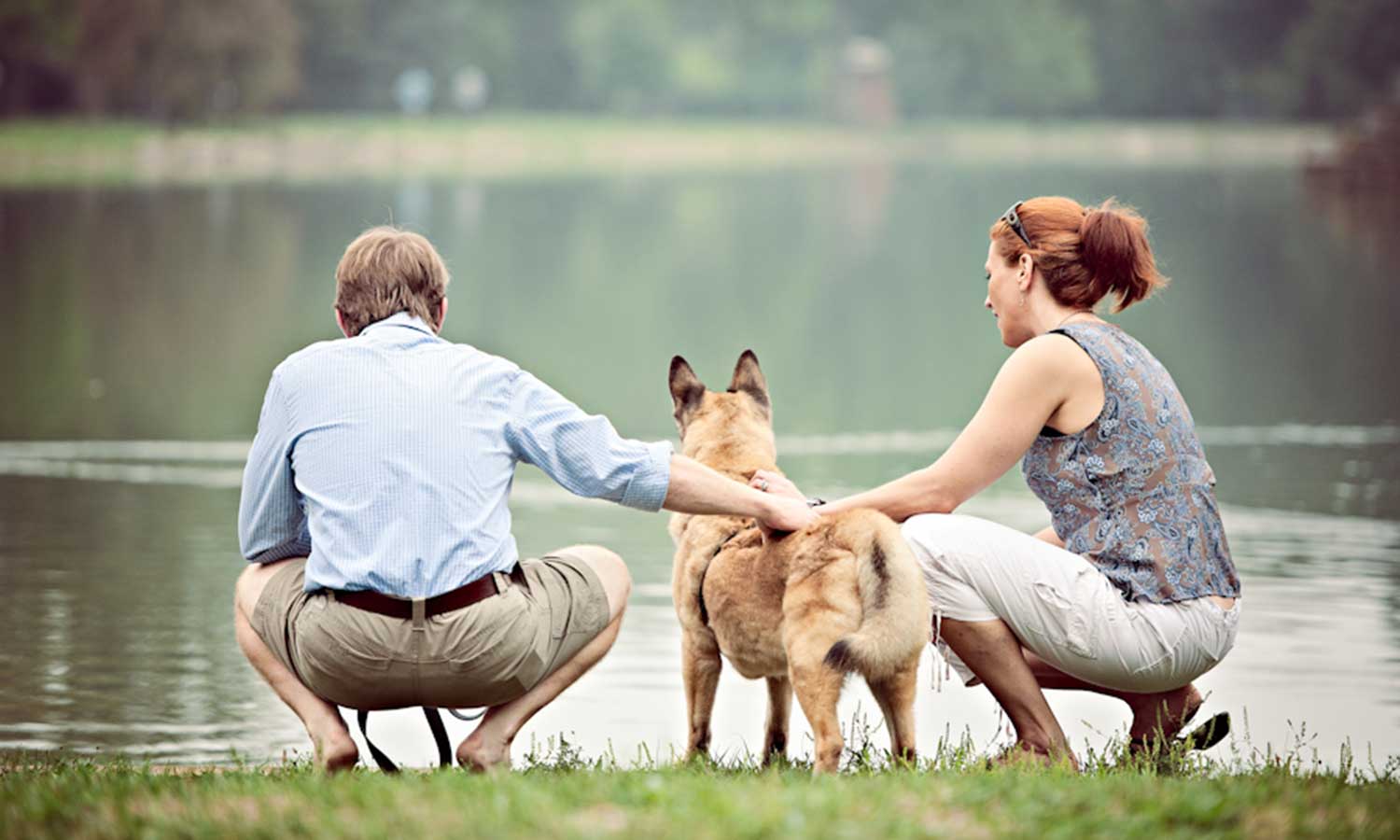 Out with their dog at the lake